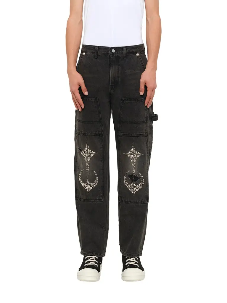 THUG CLUB Studded Knee Carpenter Pants