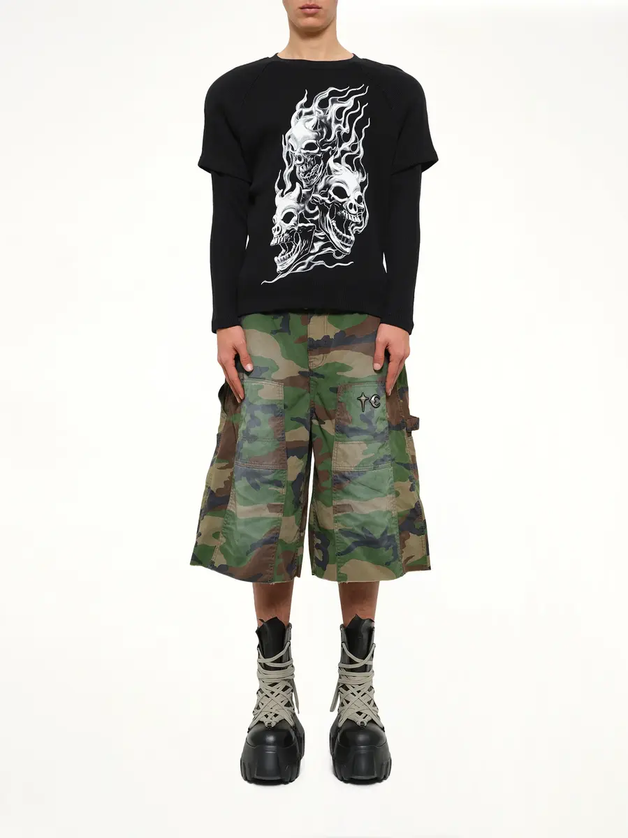 THUG CLUB Bulk Shoulder Three Riding Skull Layered T-shirt | Thumbnail 7 THUG CLUB Bulk Shoulder Three Riding Skull Layered T-shirt | Thumbnail 7