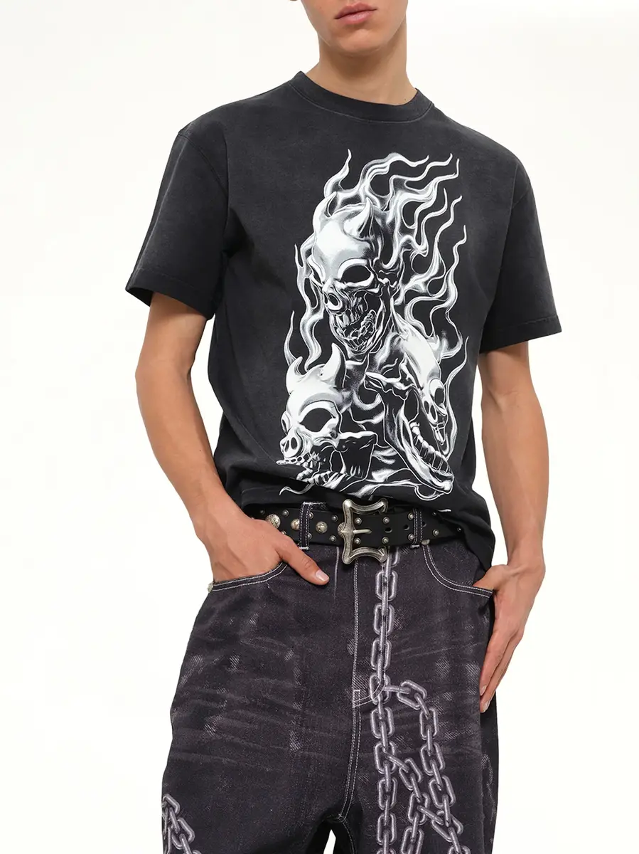THUG CLUB Three Riding Skull Dirt T-shirt | Thumbnail 6 THUG CLUB Three Riding Skull Dirt T-shirt | Thumbnail 6