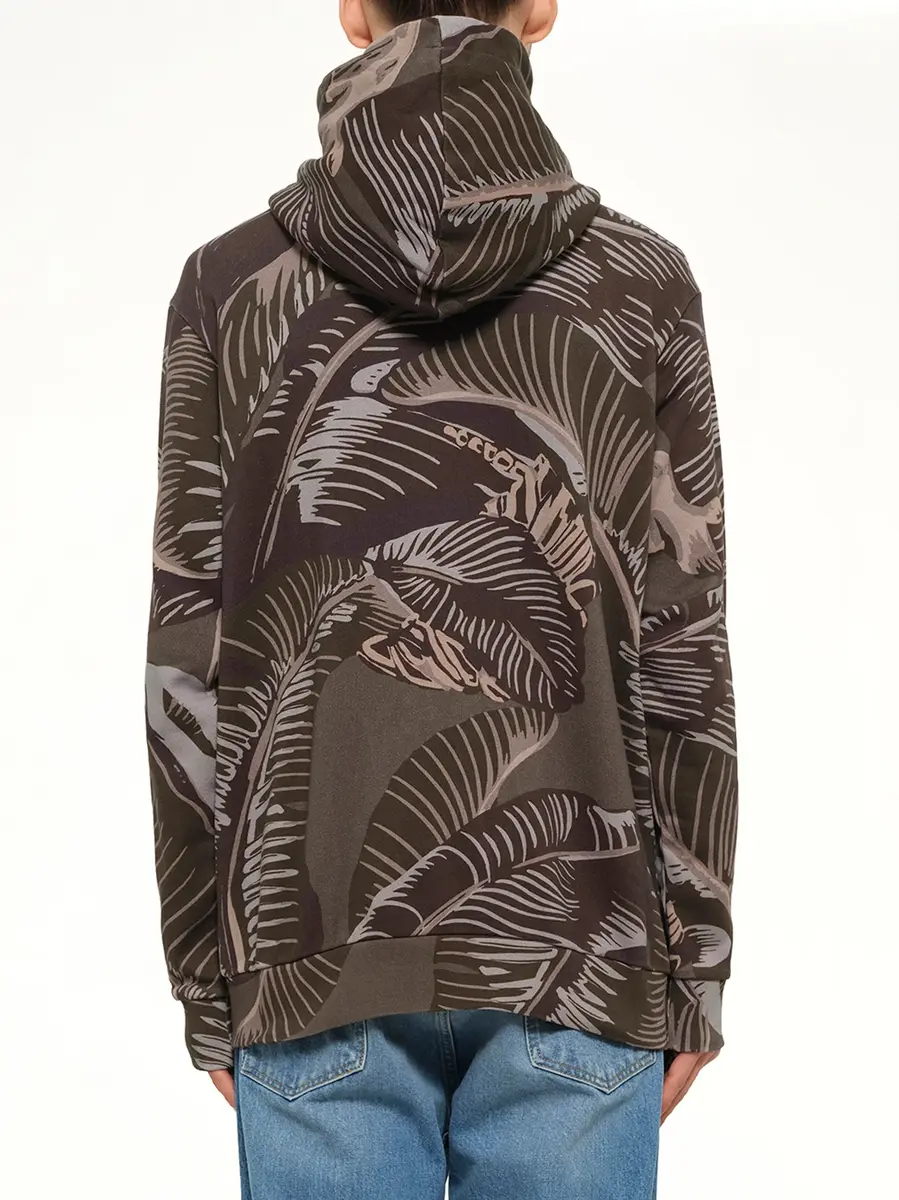 Palm Angels Banana Leaves Zip Hoodie in Multicolor | Thumbnail 3
