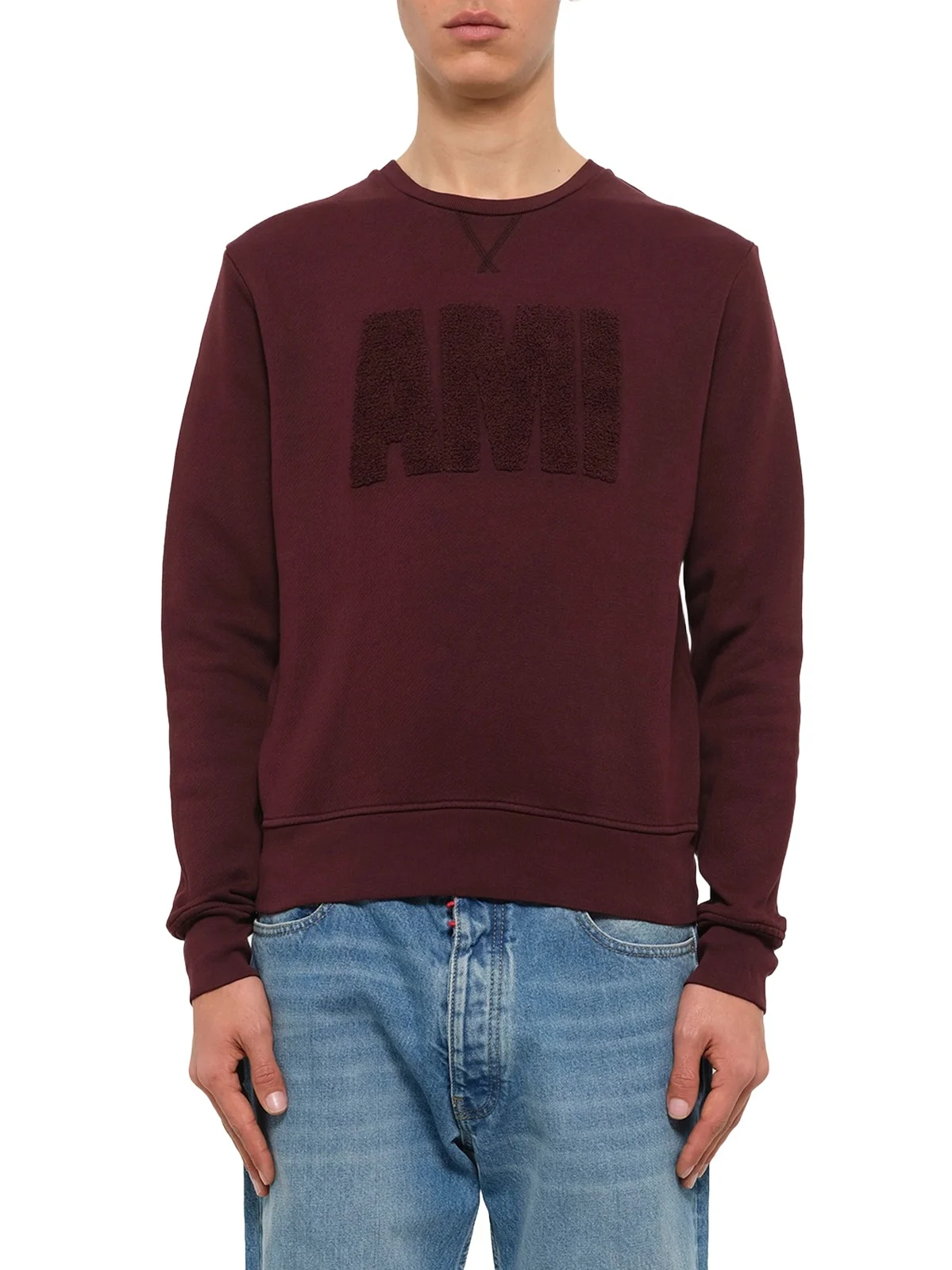 MIX Crew Sweatshirt in Burgundy