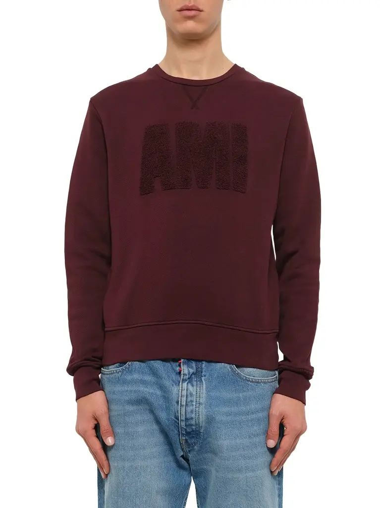 MIX Crew Sweatshirt in Burgundy