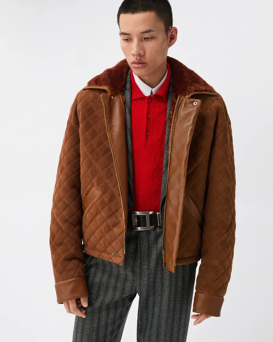 Versace Suede & Shearling Quilted Blouson | Thumbnail 2