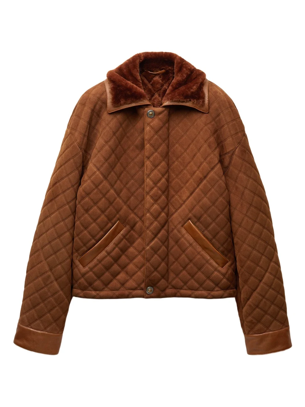 Versace Suede & Shearling Quilted Blouson