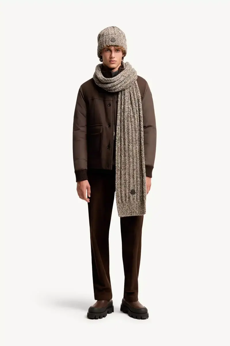 Moncler Wool Blend Bouclé Knit Scarf | Thumbnail 3