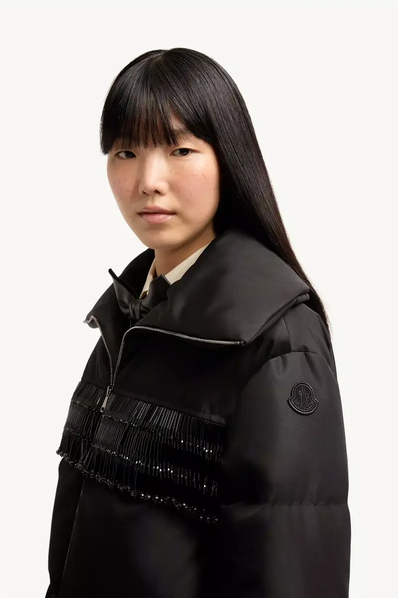 Moncler Manchot Beaded-trim Mid-length Down Jacket | Thumbnail 4 Moncler Manchot Beaded-trim Mid-length Down Jacket | Thumbnail 4