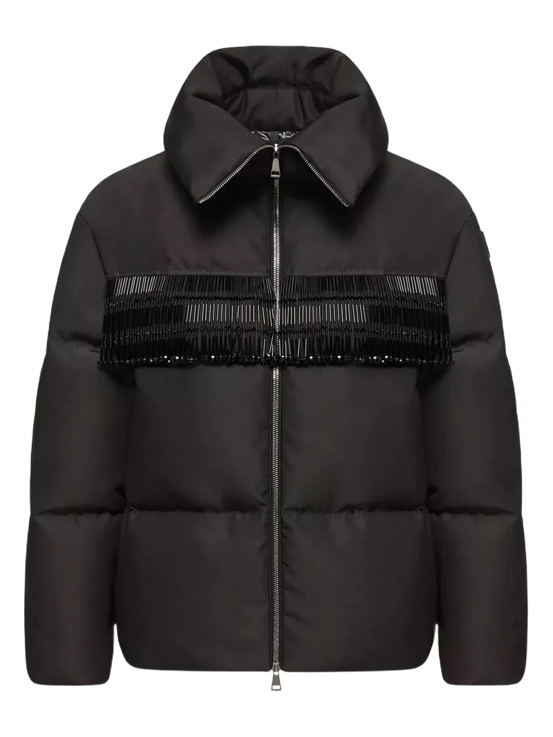 Manchot Beaded-trim Mid-length Down Jacket Manchot Beaded-trim Mid-length Down Jacket