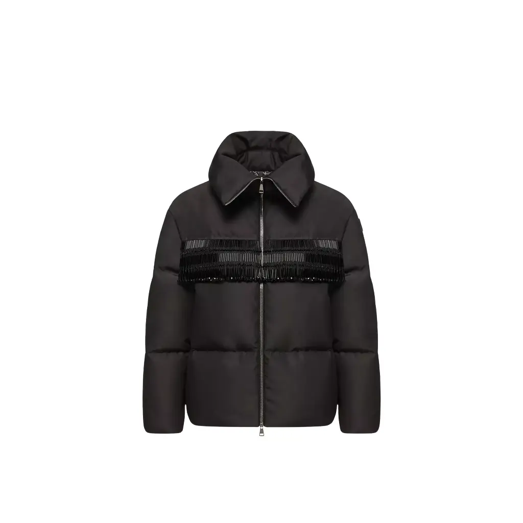 Moncler Manchot Beaded-trim Mid-length Down Jacket
