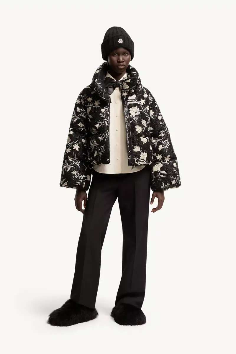 Moncler Perroquet Floral Sequin Short Down Jacket | Thumbnail 3 Moncler Perroquet Floral Sequin Short Down Jacket | Thumbnail 3