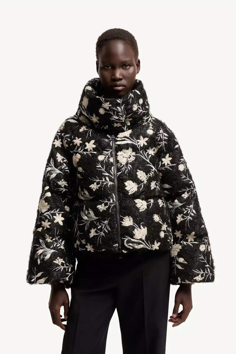 Moncler Perroquet Floral Sequin Short Down Jacket | Thumbnail 5 Moncler Perroquet Floral Sequin Short Down Jacket | Thumbnail 5