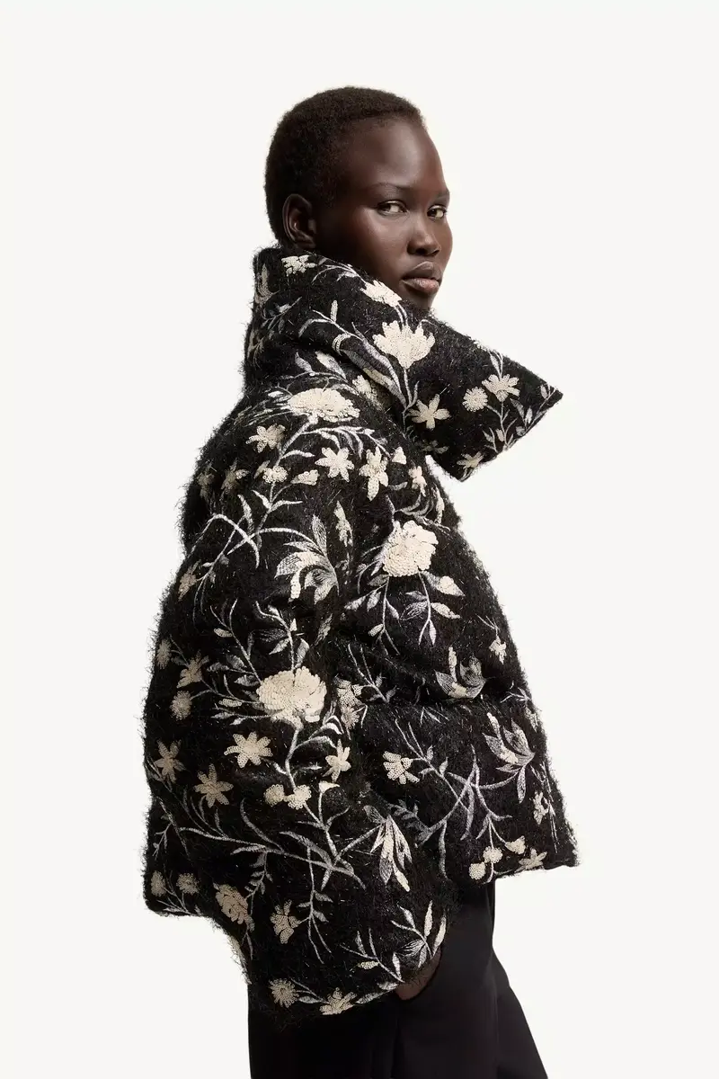 Moncler Perroquet Floral Sequin Short Down Jacket | Thumbnail 7 Moncler Perroquet Floral Sequin Short Down Jacket | Thumbnail 7