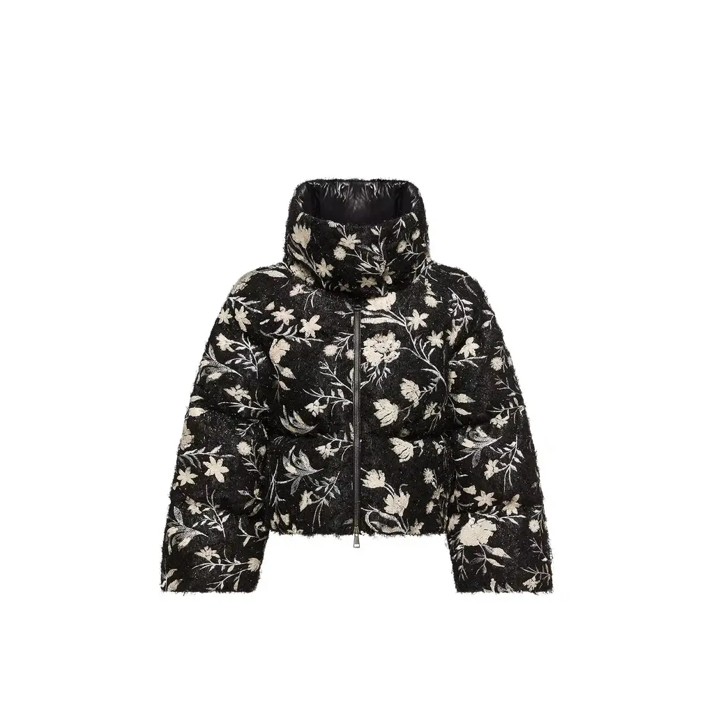 Moncler Perroquet Floral Sequin Short Down Jacket