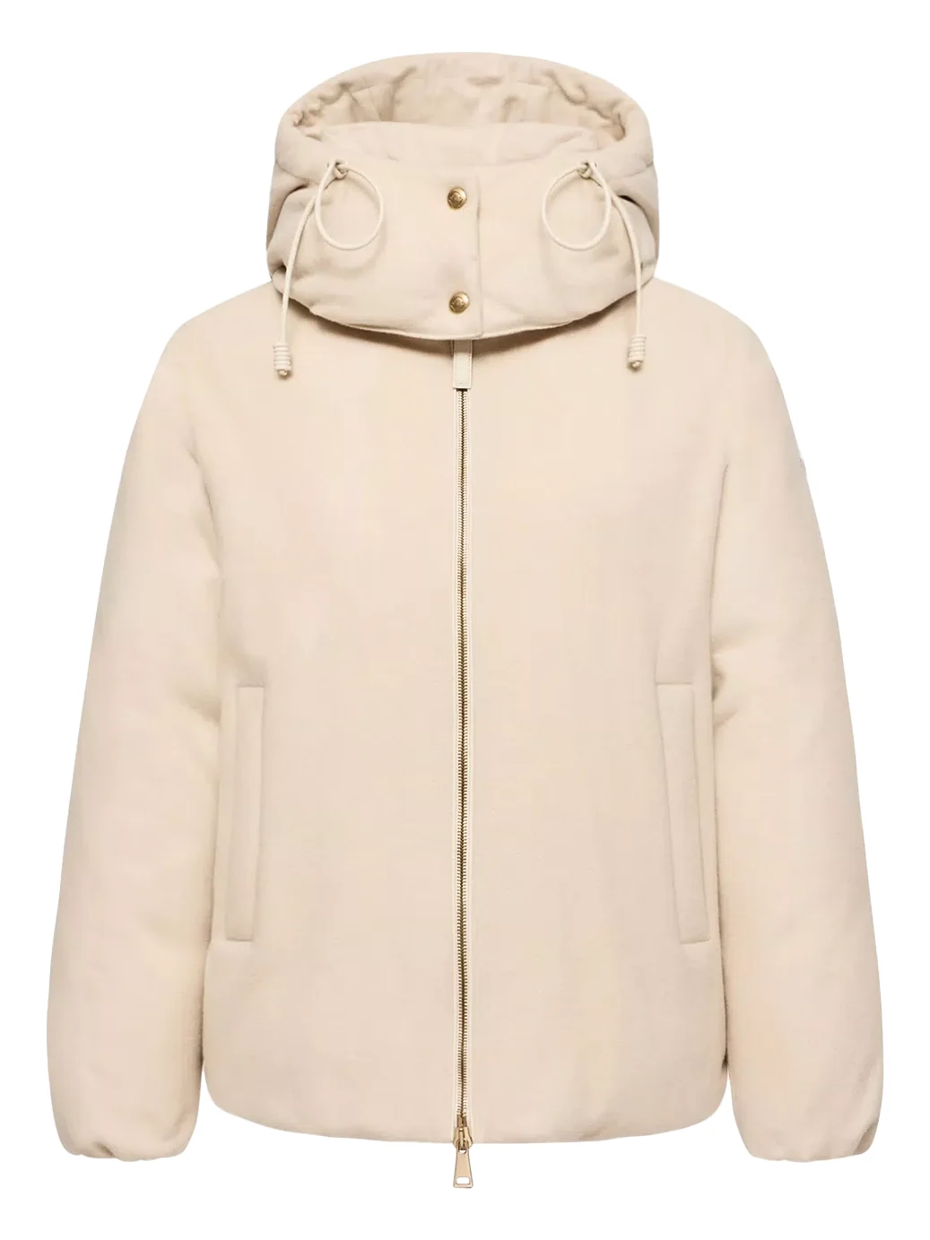 Moncler Vivante Hooded Wool & Cashmere Short Down Jacket