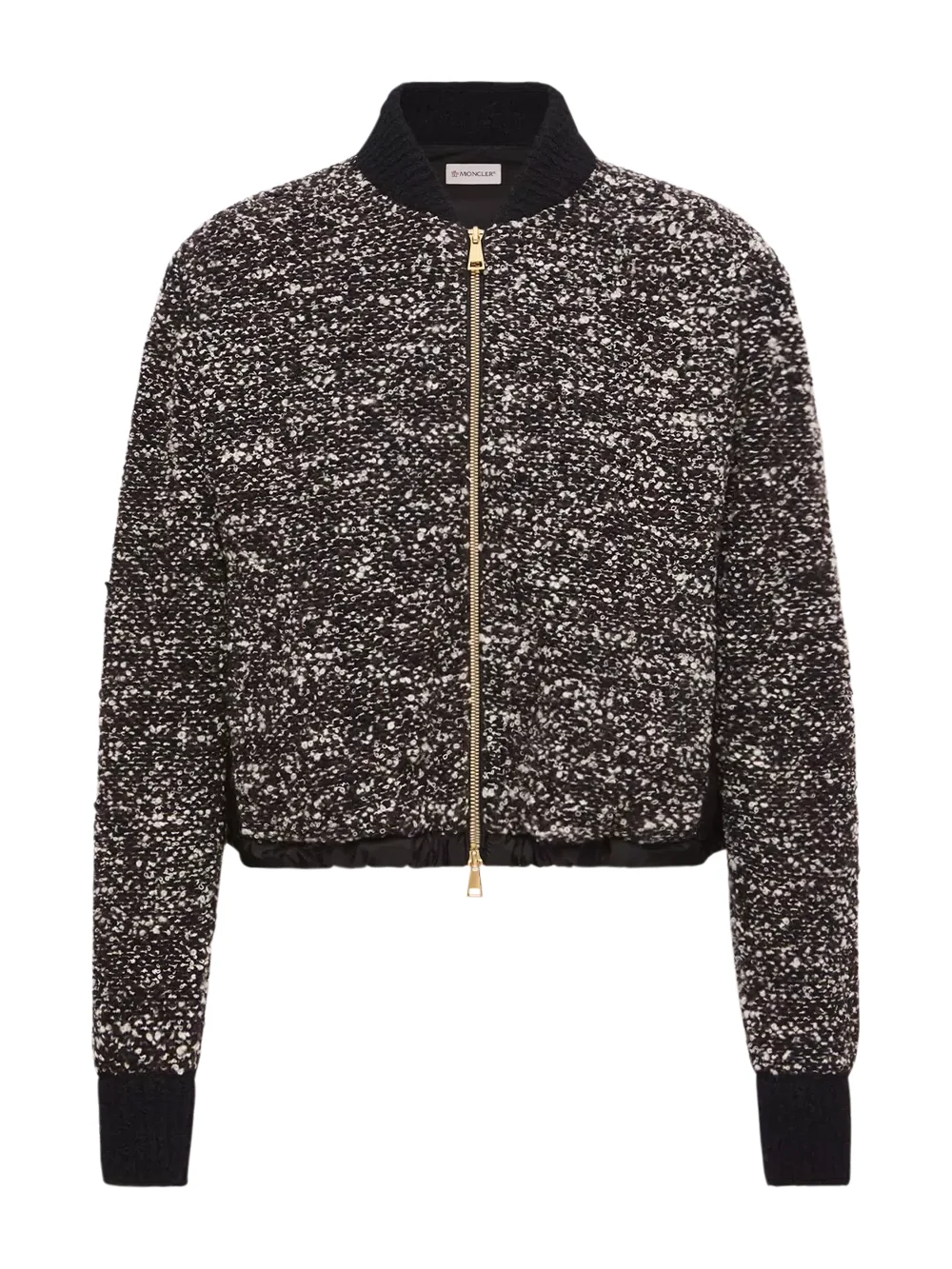 Moncler Leather Logo Zip-up Padded Cardigan
