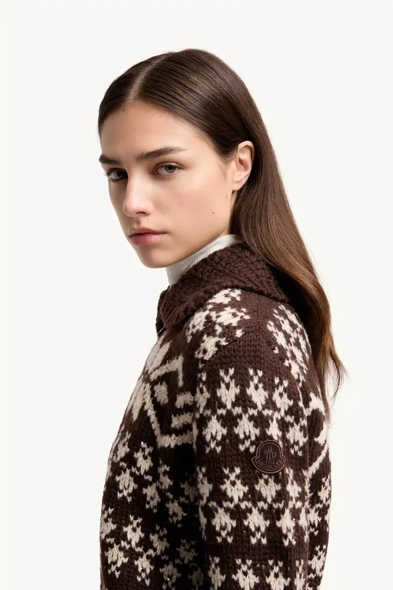 Moncler Jacquard Sequin Zip-up Cardigan | Thumbnail 4 Moncler Jacquard Sequin Zip-up Cardigan | Thumbnail 4