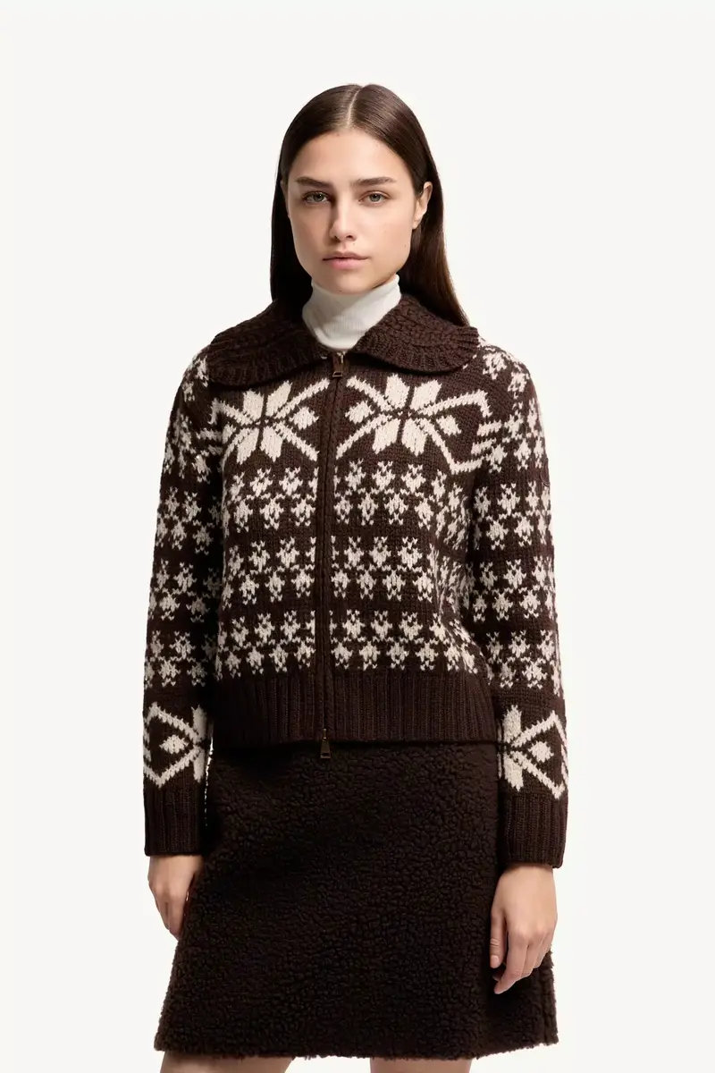 Moncler Jacquard Sequin Zip-up Cardigan | Thumbnail 5 Moncler Jacquard Sequin Zip-up Cardigan | Thumbnail 5