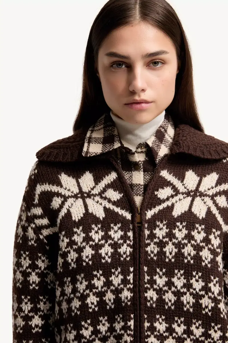 Moncler Jacquard Sequin Zip-up Cardigan | Thumbnail 7 Moncler Jacquard Sequin Zip-up Cardigan | Thumbnail 7