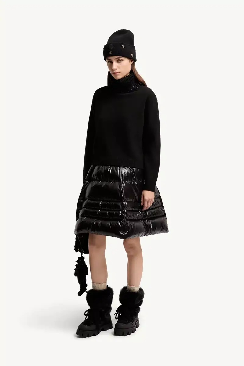 Moncler Crystal Embroidered Cashmere & Wool Blend Turtleneck Sweater | Thumbnail 3 Moncler Crystal Embroidered Cashmere & Wool Blend Turtleneck Sweater | Thumbnail 3