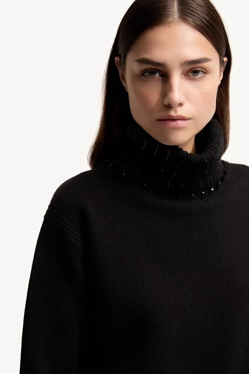 Moncler Crystal Embroidered Cashmere & Wool Blend Turtleneck Sweater | Thumbnail 7 Moncler Crystal Embroidered Cashmere & Wool Blend Turtleneck Sweater | Thumbnail 7
