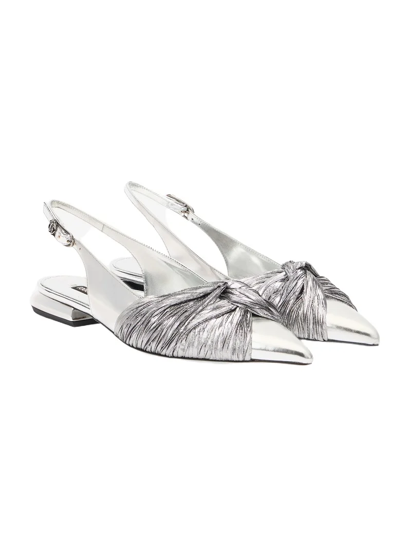 Metallic Leather Slingback Ballet Flats Metallic Leather Slingback Ballet Flats