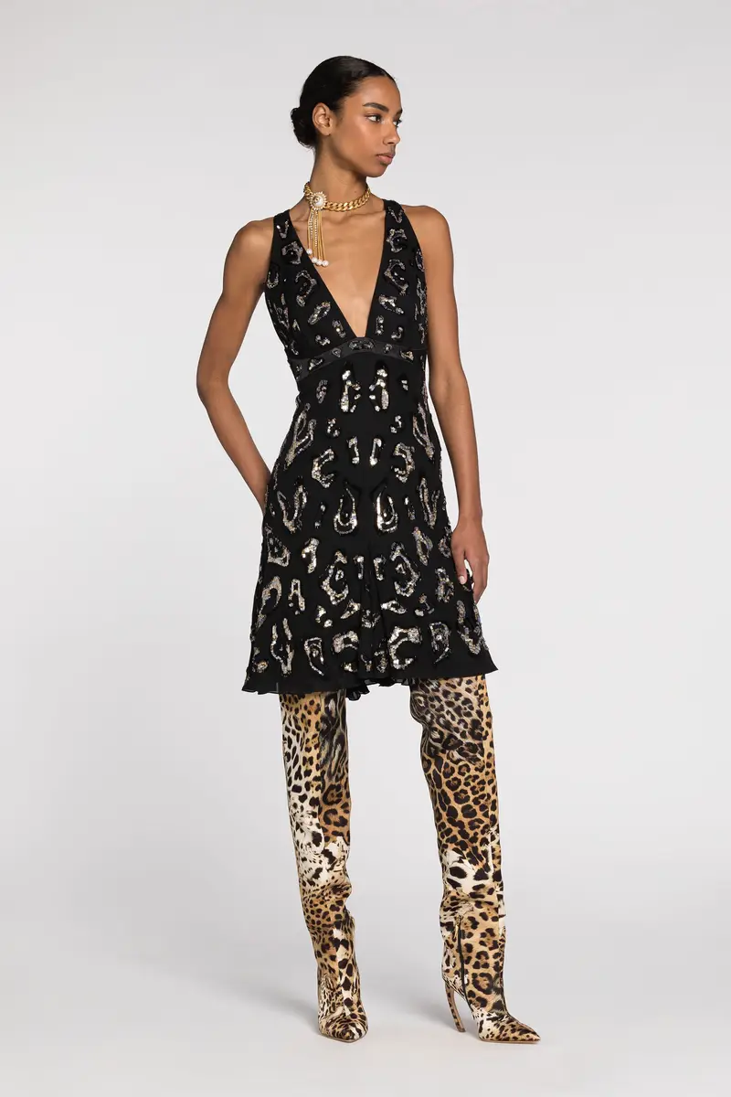 Roberto Cavalli Sequin-embellished open-back dress | Thumbnail 2 Roberto Cavalli Sequin-embellished open-back dress | Thumbnail 2