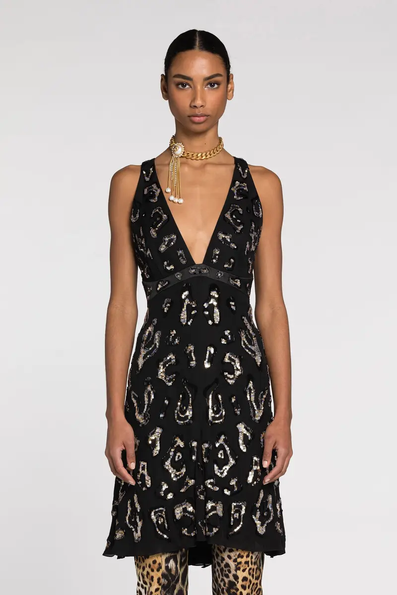 Roberto Cavalli Sequin-embellished open-back dress | Thumbnail 3 Roberto Cavalli Sequin-embellished open-back dress | Thumbnail 3