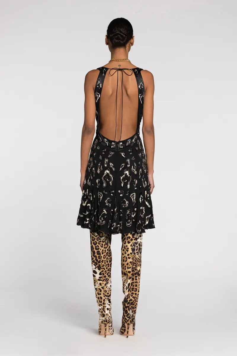 Roberto Cavalli Sequin-embellished open-back dress | Thumbnail 4 Roberto Cavalli Sequin-embellished open-back dress | Thumbnail 4