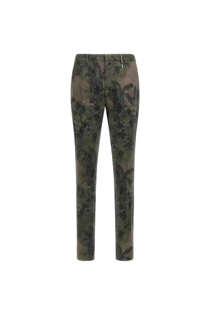 Roberto Cavalli Hawaii Green printed trousers