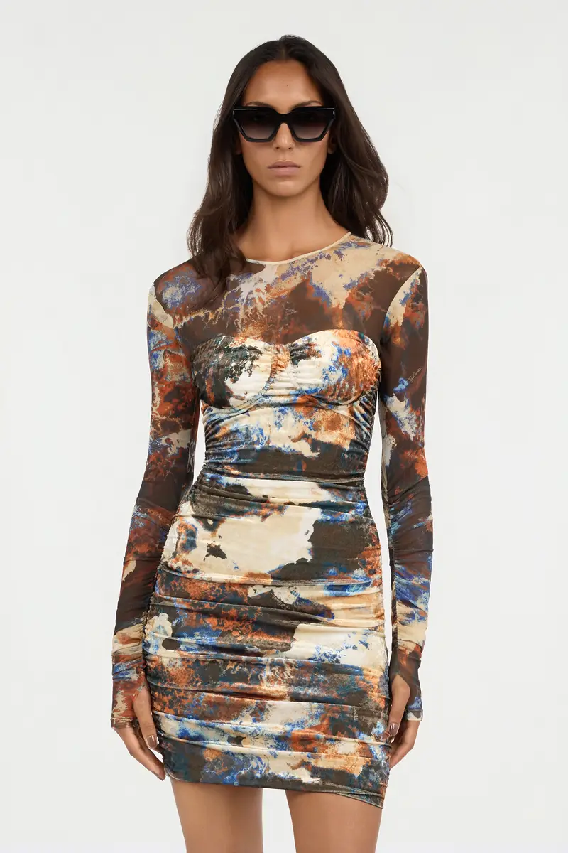 Roberto Cavalli Rusty Stain Print Dress Mini | Thumbnail 2