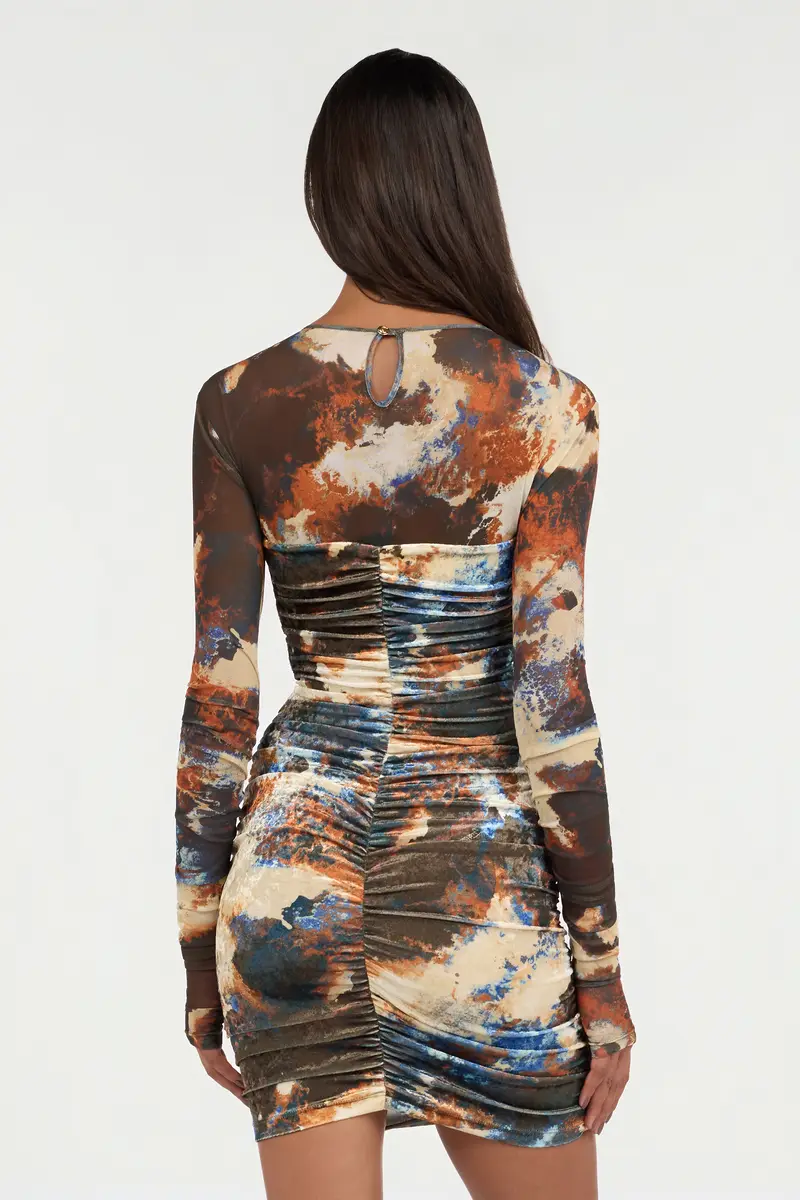 Roberto Cavalli Rusty Stain Print Dress Mini | Thumbnail 3