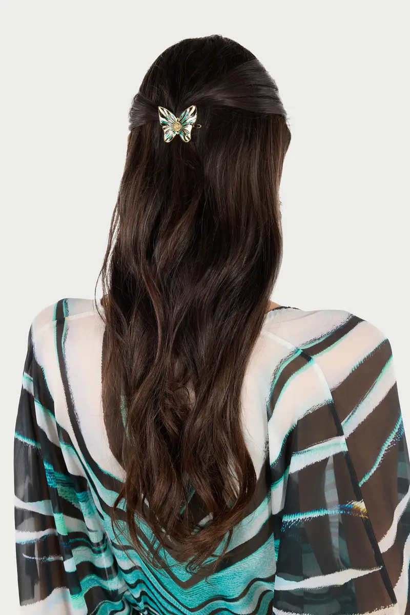 Roberto Cavalli Ray Of Sea Print Butterfly Hair Clip | Thumbnail 2 Roberto Cavalli Ray Of Sea Print Butterfly Hair Clip | Thumbnail 2