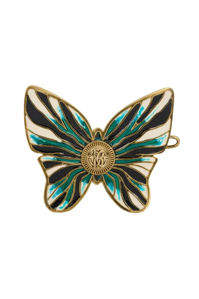 Roberto Cavalli Ray Of Sea Print Butterfly Hair Clip