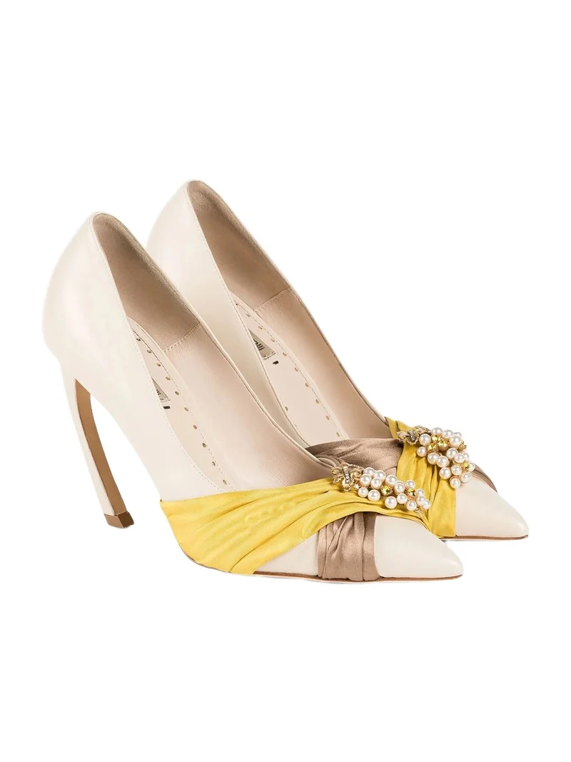 Roberto Cavalli Grapes-charm Tiger-Tooth slingback pumps