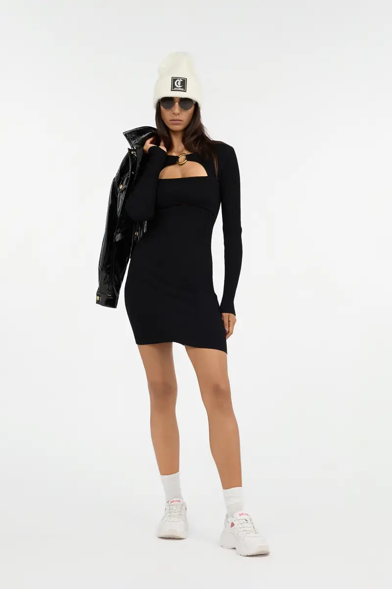 Roberto Cavalli Black Mini Dress With Cut-Out | Thumbnail 6 Roberto Cavalli Black Mini Dress With Cut-Out | Thumbnail 6