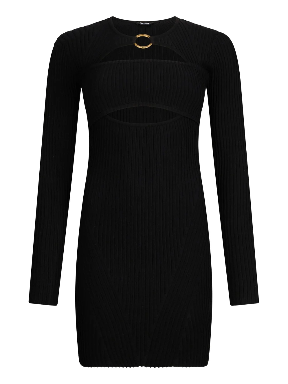 Roberto Cavalli Black Mini Dress With Cut-Out