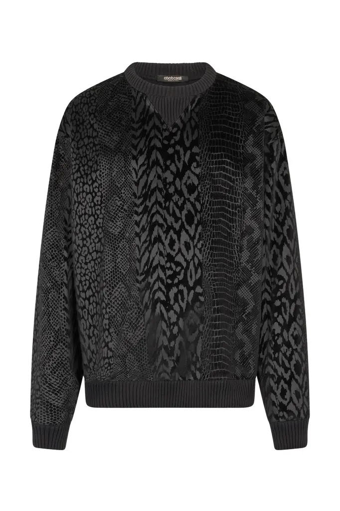 Roberto Cavalli Sweatshirt With Animal Print