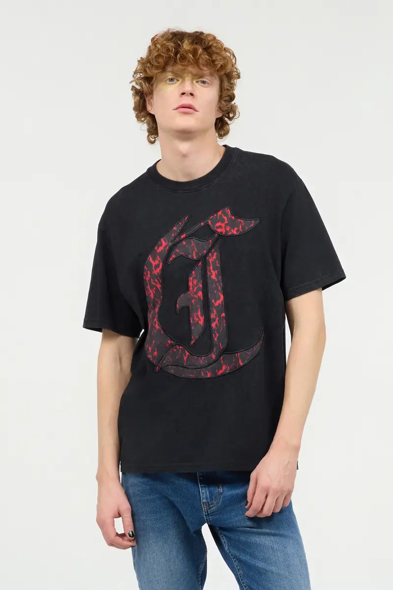 Roberto Cavalli T-Shirt With JC Monogram Patch | Thumbnail 2 Roberto Cavalli T-Shirt With JC Monogram Patch | Thumbnail 2