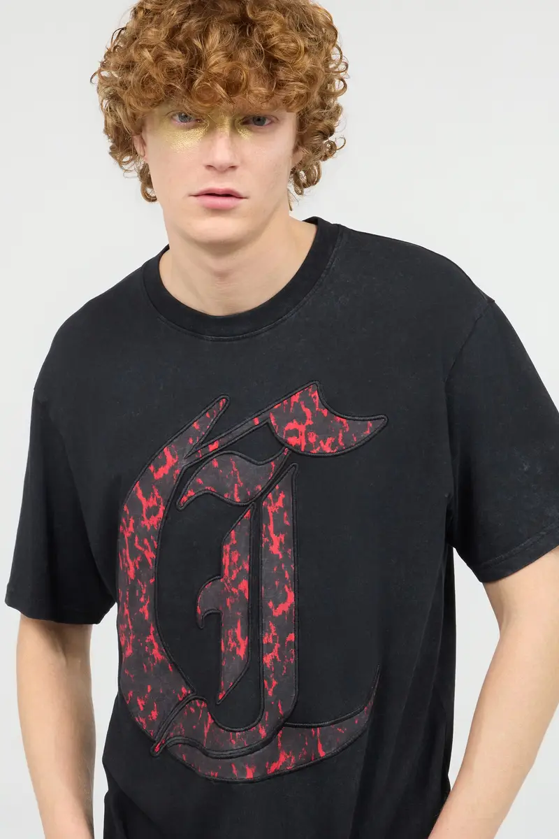 Roberto Cavalli T-Shirt With JC Monogram Patch | Thumbnail 5 Roberto Cavalli T-Shirt With JC Monogram Patch | Thumbnail 5