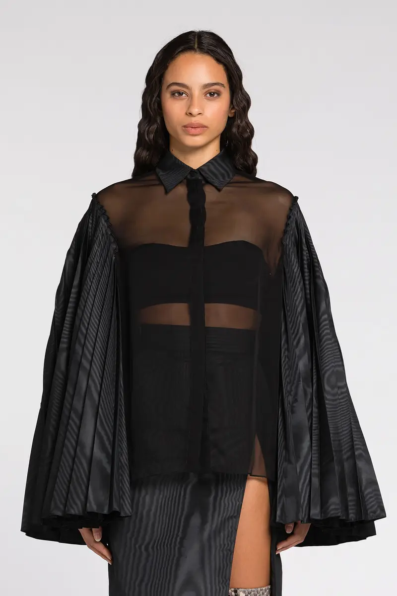 Roberto Cavalli Pleated bell-sleeve shirt | Thumbnail 3 Roberto Cavalli Pleated bell-sleeve shirt | Thumbnail 3