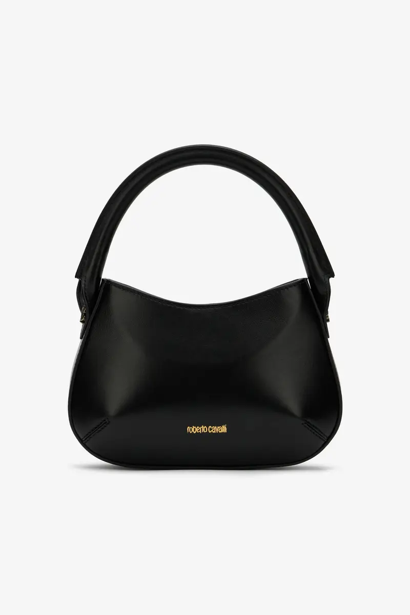 Roberto Cavalli Black Leather Top Handle Bag with Monogram RC | Thumbnail 3