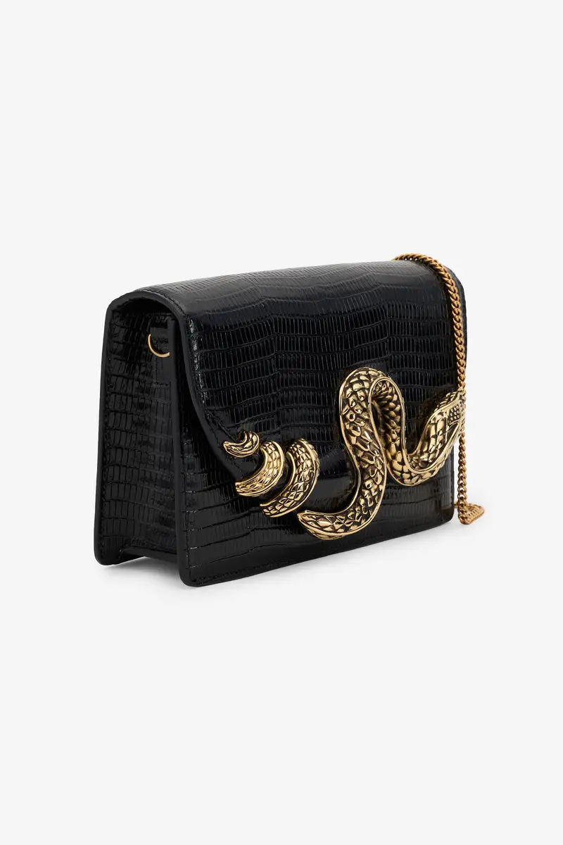 Roberto Cavalli Serpentine Black Shoulder Bag | Thumbnail 4 Roberto Cavalli Serpentine Black Shoulder Bag | Thumbnail 4