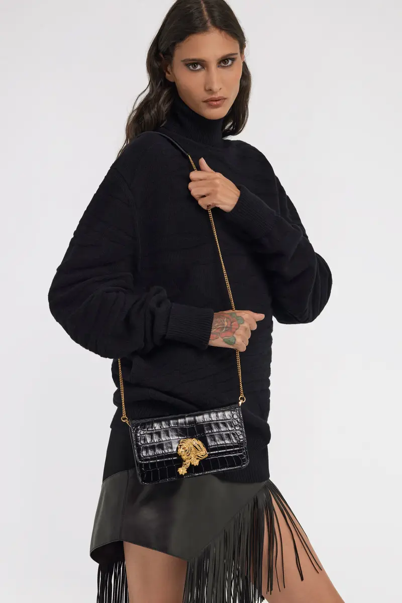 Roberto Cavalli Crocodile-Embossed Shoulder Bag | Thumbnail 2 Roberto Cavalli Crocodile-Embossed Shoulder Bag | Thumbnail 2