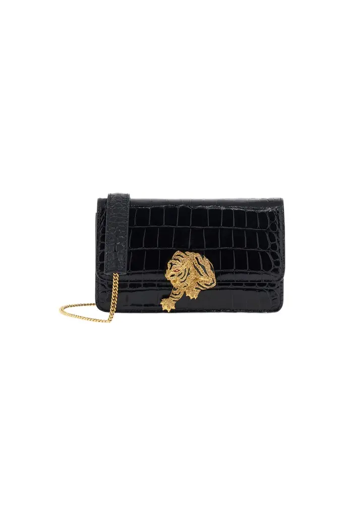 Roberto Cavalli Crocodile-Embossed Shoulder Bag