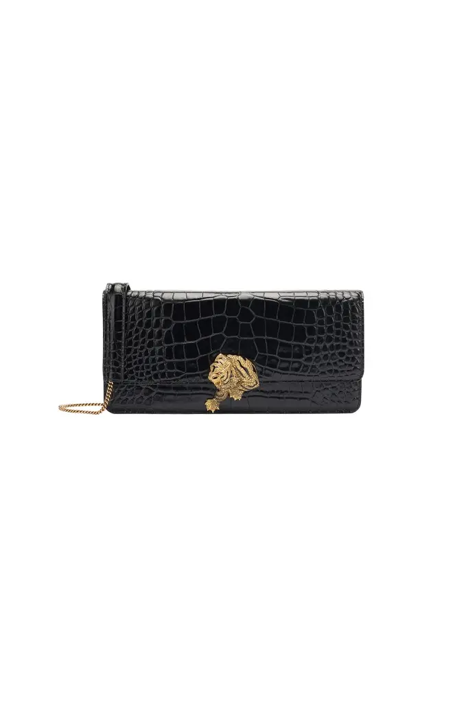 Roberto Cavalli Long Crocodile-Print Roar Pochette