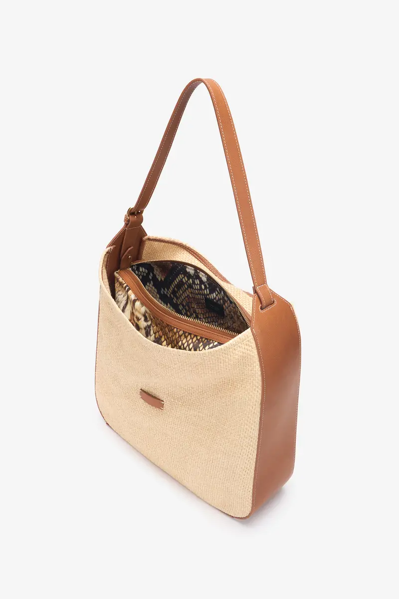 Roberto Cavalli Large Raffia-Effect Shoulder Bag | Thumbnail 7