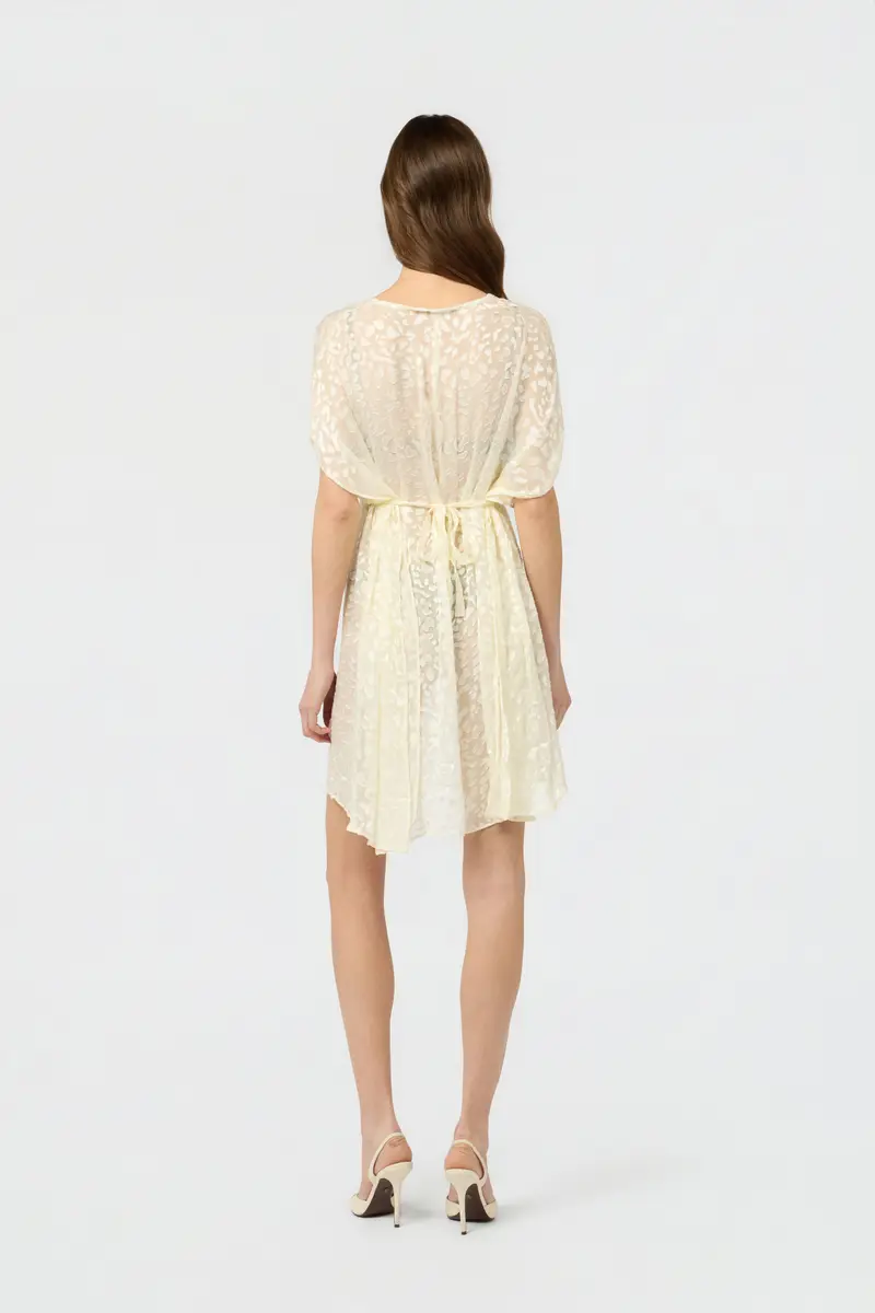 Roberto Cavalli Ivory Tone-On-Tone Leopard Print Kaftan | Thumbnail 3 Roberto Cavalli Ivory Tone-On-Tone Leopard Print Kaftan | Thumbnail 3