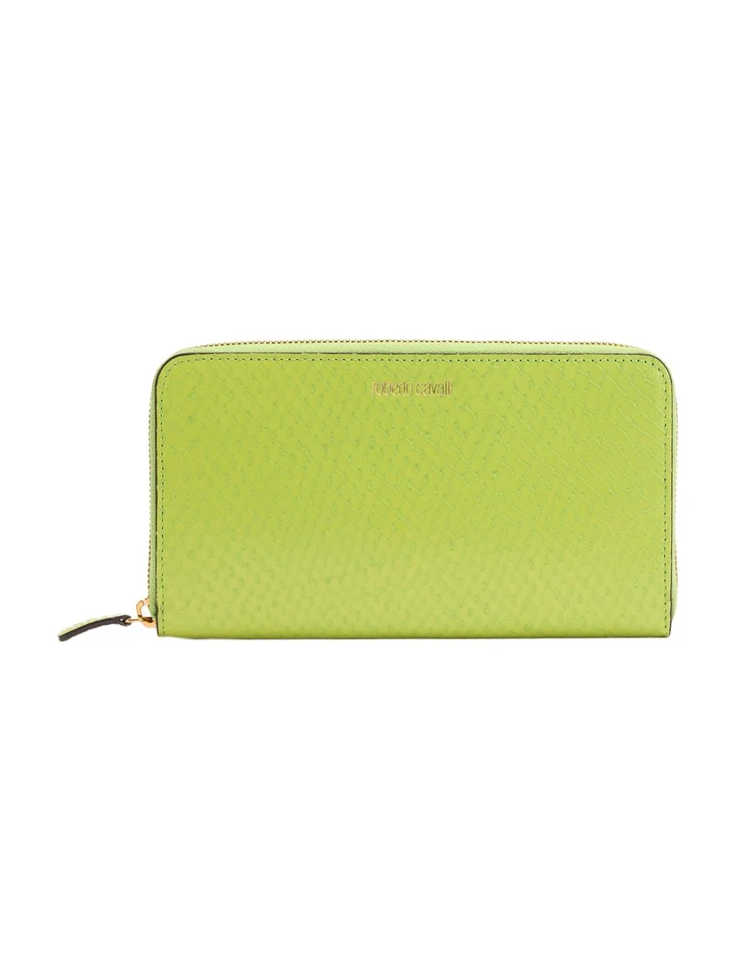 Snake-Effect Wallet With Logo