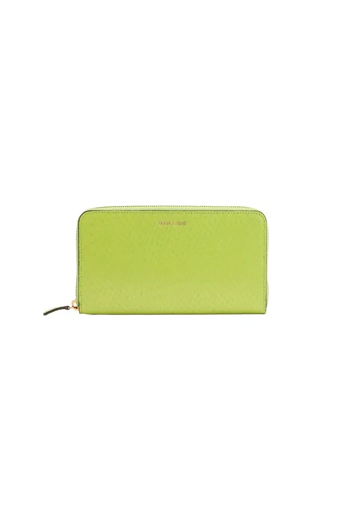 Roberto Cavalli Snake-Effect Wallet With Logo