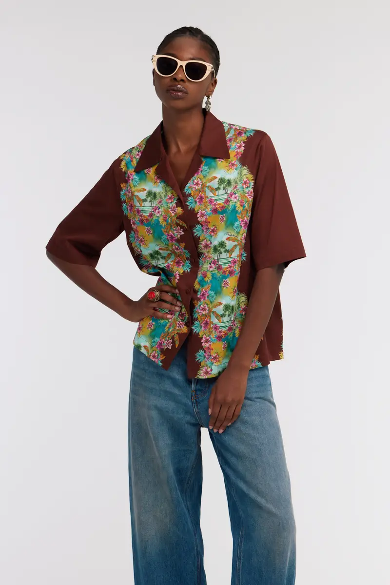 Roberto Cavalli Hawaii Print Short Sleeve Shirt | Thumbnail 4 Roberto Cavalli Hawaii Print Short Sleeve Shirt | Thumbnail 4