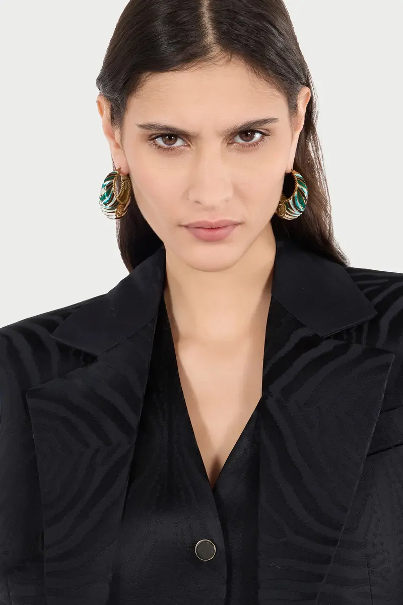 Roberto Cavalli Ray of Sea Print Hoop Earrings | Thumbnail 2 Roberto Cavalli Ray of Sea Print Hoop Earrings | Thumbnail 2